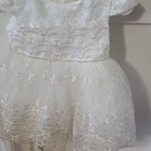 New baby girl white christening dress